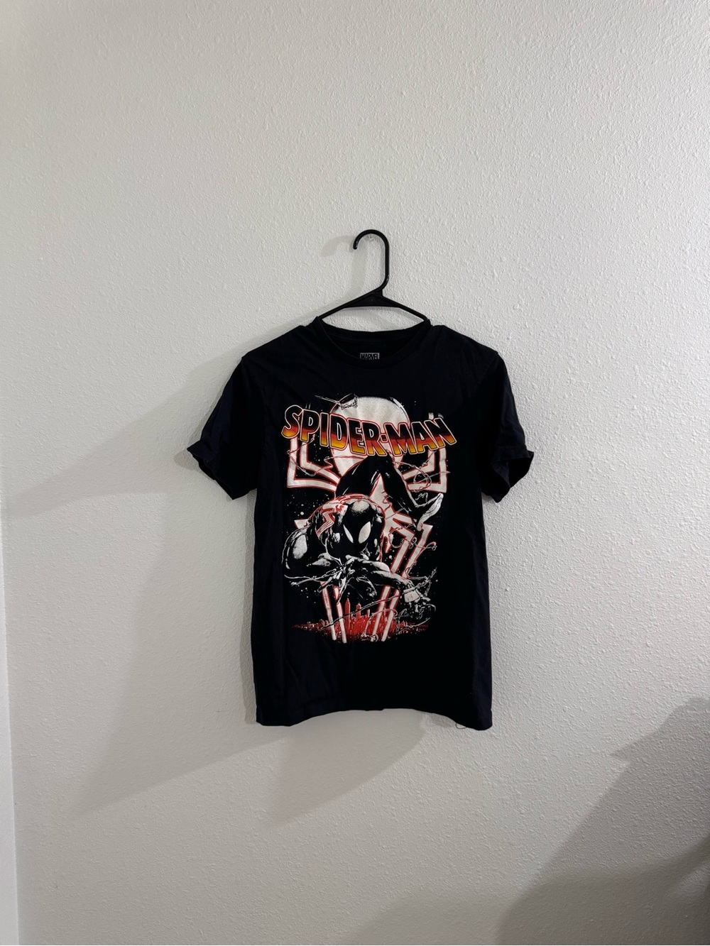 Black spider man shirt